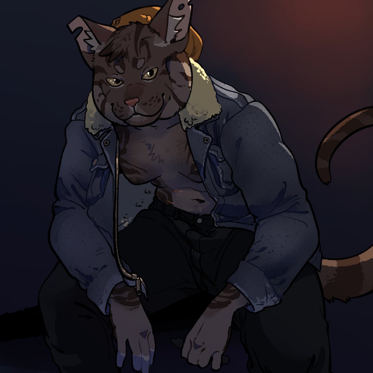 i originally posted this to my nsfw cause there are ciddies (cat tiddies) but I think everyone should look at him.

i put my tmasc butch lesbian tomcat in attack position. for a p8tron!