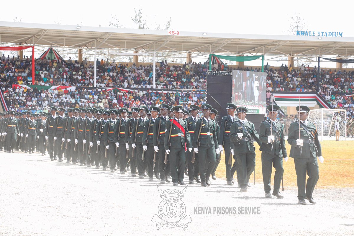 PrisonsKe's tweet photo. Mashujaa Day Celebrations 2024

Today the Commissioner General of Prisons Mr.Patrick M.Aranduh,MBS attended a colorful pompous event as Kenya celebrated its Heroes and Heroines held at the newly built Kwale Stadium. The event was honored with the distinguished presence of H.E. Hon. William Samoei Ruto, PhD., C.G.H. President of the Republic of Kenya and Commander in Chief of the Defense Forces. Also present was the Principal Secretary State Department for Correctional Services, Ms Salome Beacco, CBS.
Boma Yangu” being this year’s annual theme, the President urged all to look up to the affordable housing project which aims to bring decent, sustainable, affordable homes while at the same time creating thousands of job opportunities and changing lives. 

The celebrations ended with a prestigious luncheon at the County Commissioners Residence Kwale

Accompanying the CGP were senior officers from the Prisons Headquarters and  officers from the Coastal Region.