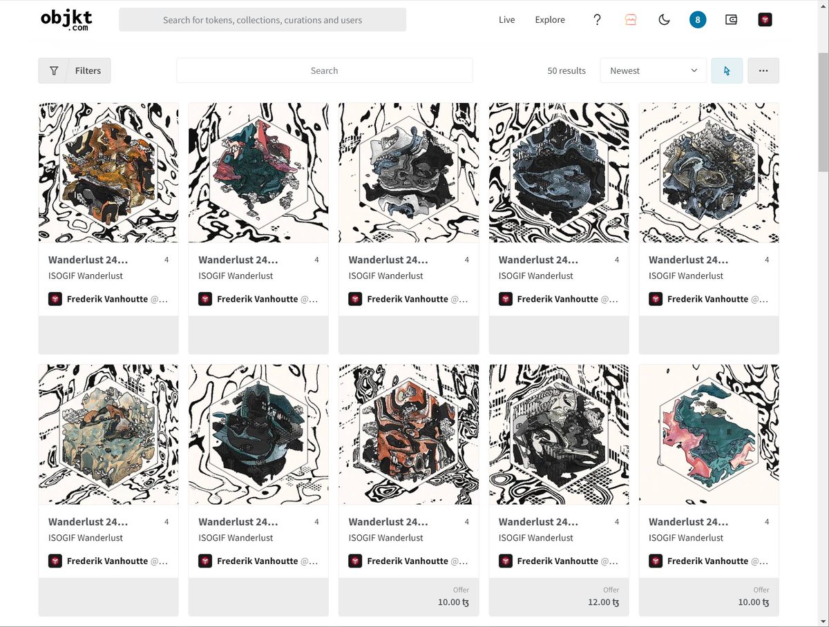 wblut's tweet image. First Wanderlusts of the day dropped on @objktcom 

objkt.com/collections/KT…

#GenerativeGeometry #isoverse