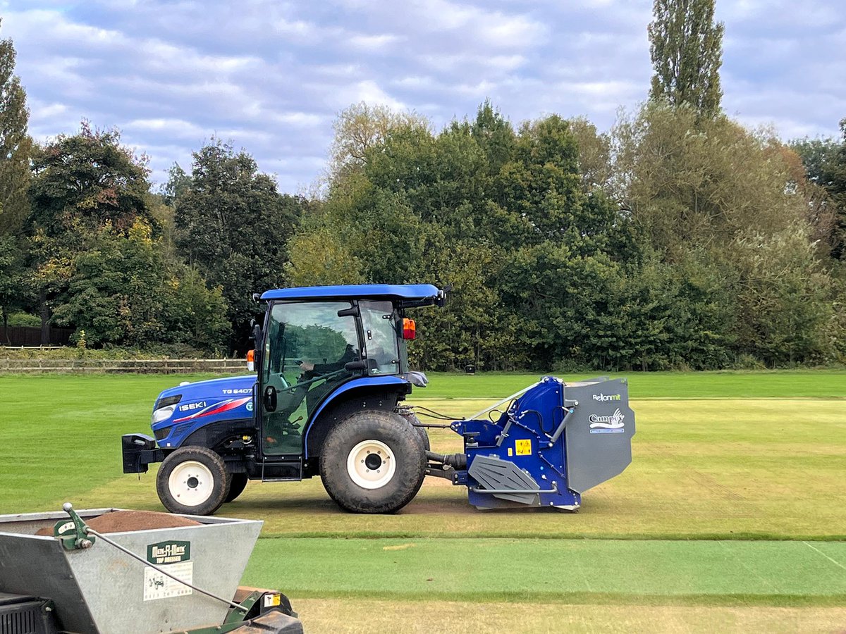 premlawn's tweet photo. Good end to last few weeks in catching up on these cricket renovations. 1 more week to go and cricket/bowls renovations completed for this year 🌱 @ECB_cricket @CampeyTurfCare https://t.co/6kXYs7SpBF