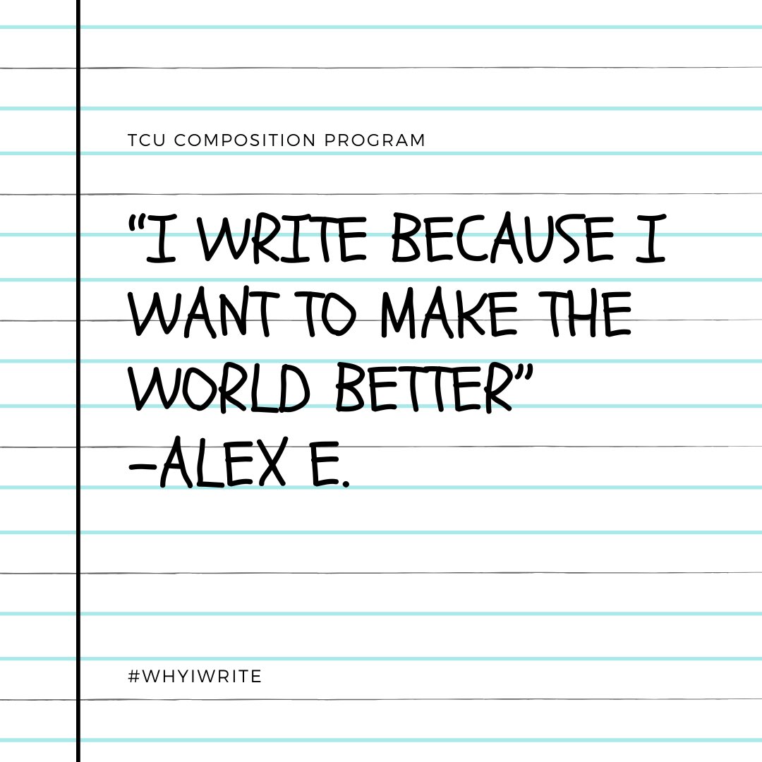 TCUEnglish's tweet photo. ✏️ Happy National Writing Day! #tcuenglish https://t.co/omxOklQwG5
