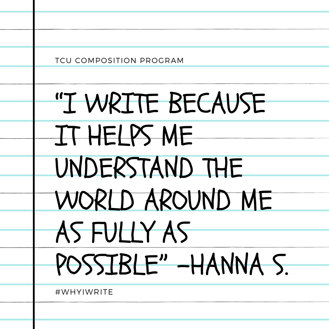 TCUEnglish's tweet photo. ✏️ Happy National Writing Day! #tcuenglish https://t.co/omxOklQwG5
