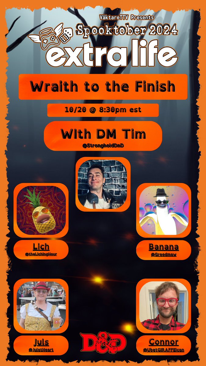 The Väktare (@vaktarettv) on Twitter photo Join us tonight as Tim from <a href="/strongholddnd/">Strongholddnd</a> takes over for a special oneshot with this awesome cast as we continue our fundraiser for <a href="/ExtraLife4Kids/">Extra Life</a>.
#dungeonsanddragons #dnd #dnd5e #strongholdnd #Spootober2024 #Spooktober #extralife2024 #extralife4kids Join us tonight as Tim from <a href="/strongholddnd/">Strongholddnd</a> takes over for a special oneshot with this awesome cast as we continue our fundraiser for <a href="/ExtraLife4Kids/">Extra Life</a>.
#dungeonsanddragons #dnd #dnd5e #strongholdnd #Spootober2024 #Spooktober #extralife2024 #extralife4kids