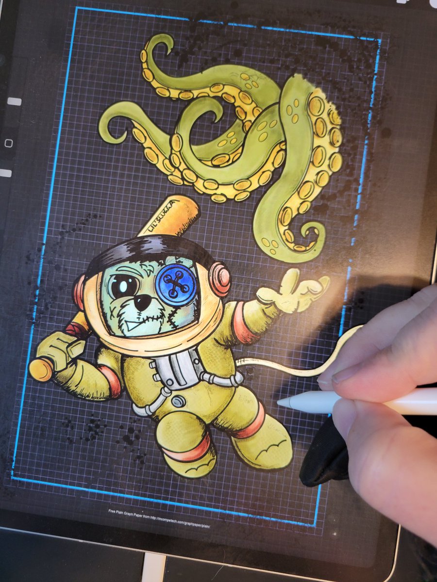 alt_world's tweet image. Highlight  layer 👍 

#color  #wip #mrbutton #letshuntmonstas #comics #coverart #spaceman #tentacles #monsterhunter