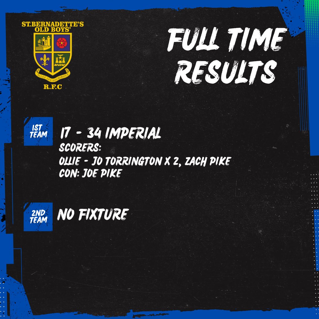 St Bernadettes OB RFC tweet media