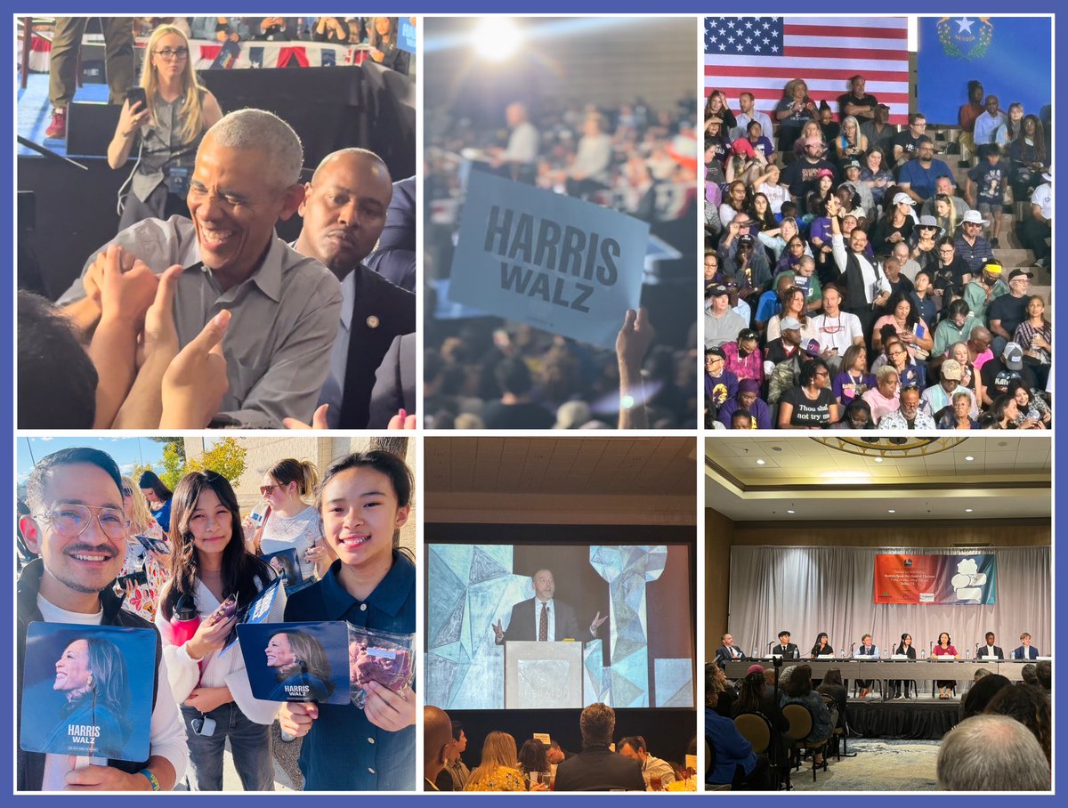 At <a href="/GreatCitySchls/">CGCS</a> <a href="/chucktodd/">Chuck Todd</a> reminded me of the power of our democracy. I also heard student voices from across the nation as Chuck moderated. Getting home to Las Vegas in time to see <a href="/BarackObama/">Barack Obama</a> speak and taking the girls was a must. This is democracy in action! <a href="/KamalaHarris/">Kamala Harris</a>