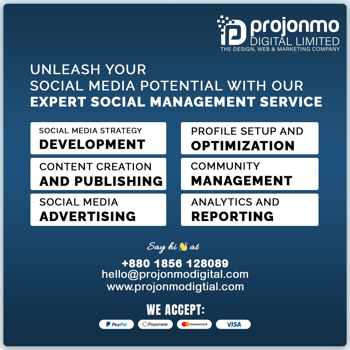 Boost your brand visibility, connect with your audience, and grow your business with our expert strategies. 🎯

📩 Ready to elevate your social presence? Let’s chat today!
👇 Check out our services: tinyurl.com/28dvp7xd

#SocialMediaManagement #DigitalMarketing #SocialMedia