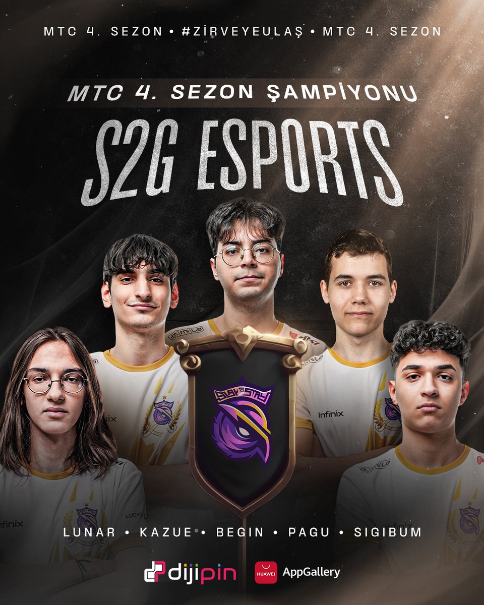 MTC 4. Sezon şampiyonu S2G Esports!

Lunar
Kazue
Begin
Pagu
Sigibum

#ZirveyeUlaş #MTCS4 #MLBB_MTC #MobileLegendsBangBangTürkiye #MTCSezon4 #mlbbtr