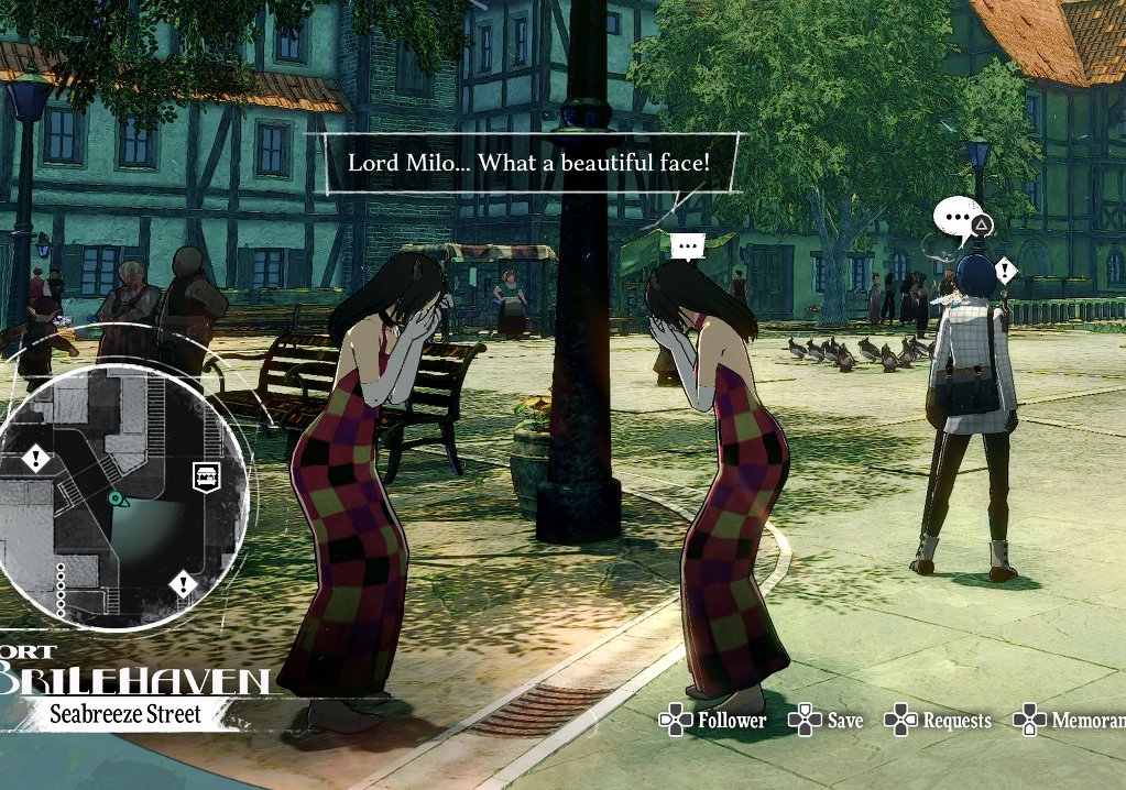 StellaNoxEclair's tweet photo. Two NPCs with the exact same character model standing next to each other and performing the same animation...this is what 200 million dollar Triple A games fear, this is why they will never win https://t.co/XJ0FAqaxwt