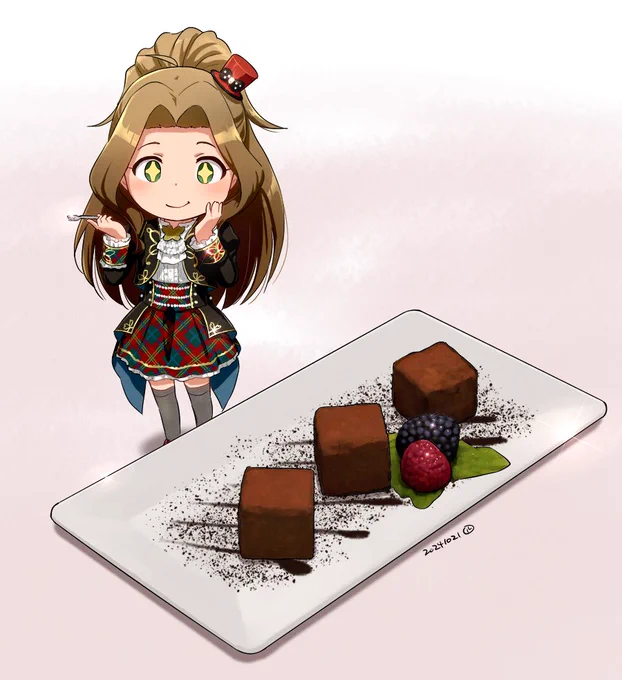 ゴージャスセレブショコラを貰った千鶴さん #二階堂千鶴生誕祭2024 #ミリオン誕生日絵シリーズ 