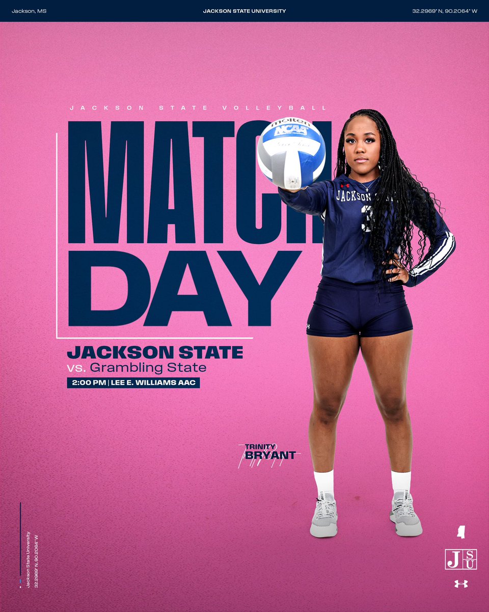 GoJSUTigers's tweet image. 🏐GAME DAY🏐

🆚: Grambling State
⏰: 2 p.m.
📍: Jackson, MS
🏟️: Lee E. Williams AAC
📊: tinyurl.com/ytdhj7mx 
💻: JSU Sports Network

#TheeILove | #GoJSUTigersVB🐅