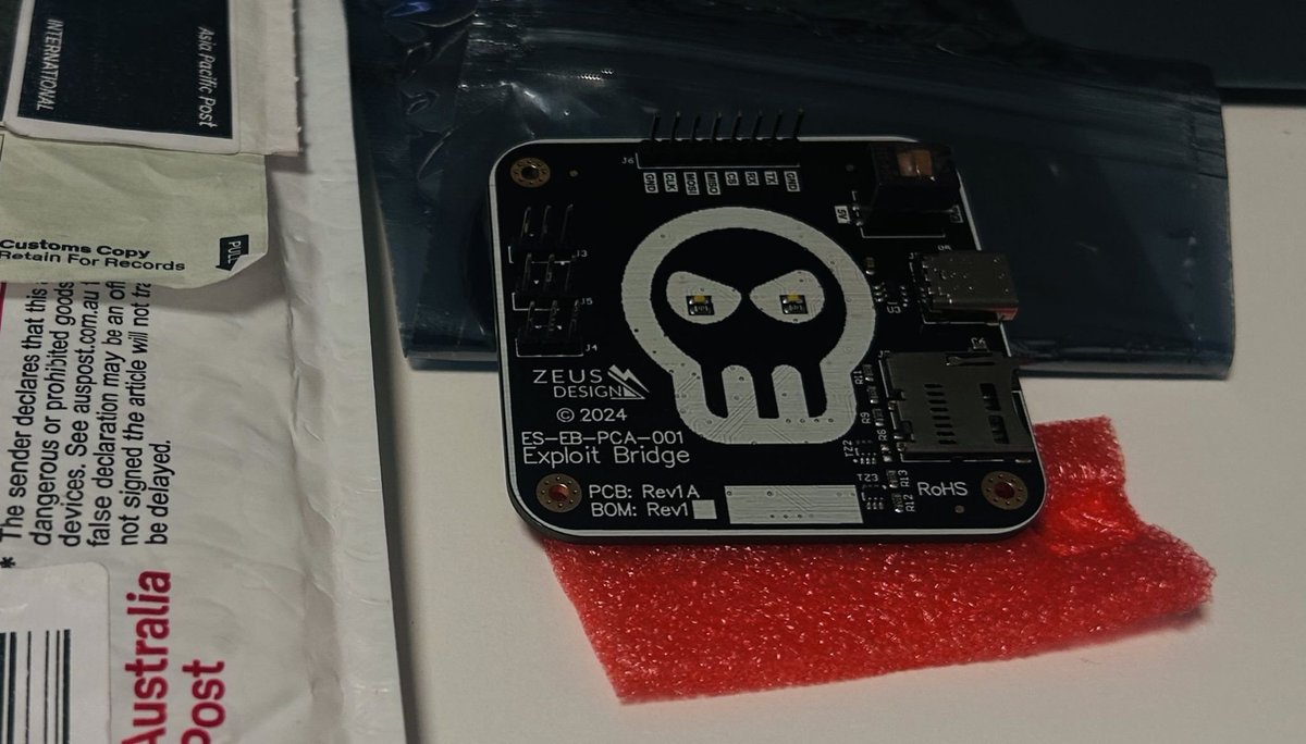 v33riot's tweet photo. Mail...!

Thank you  @9lyph, @3xploit5ecurit7, for sending me the innovative Exploit Bridge.  

I’m excited to explore the possibilities this tool offers.

Wait for blog.
#hardwarehacking
#hardwaredebugger https://t.co/wVKCsrpw7s