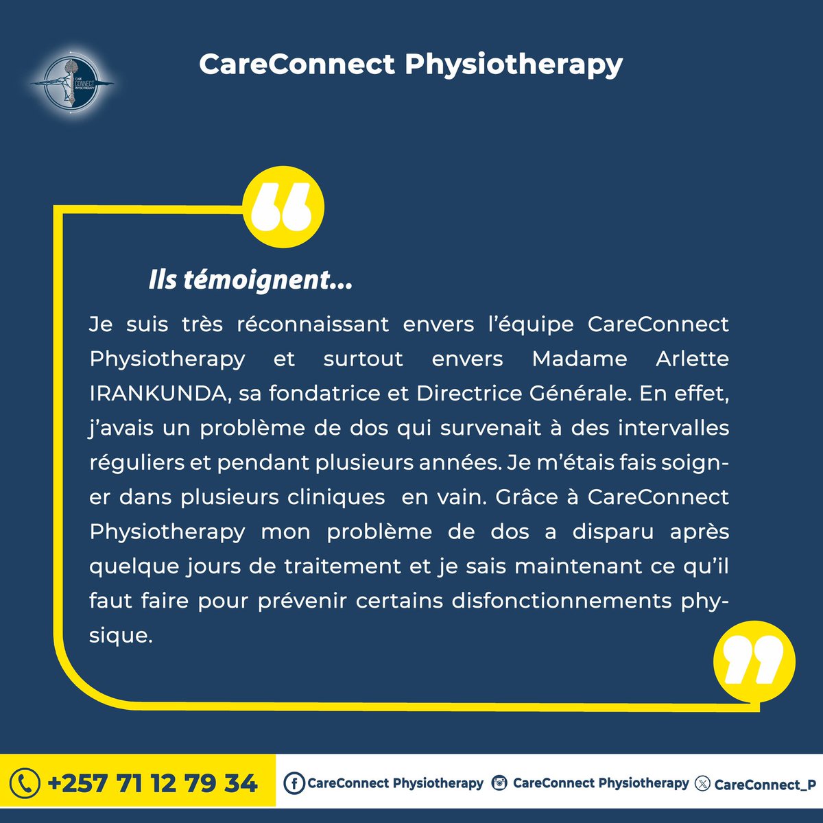 CareConnect_P's tweet photo. C'est un plaisir de savoir que nos services vous satisfont! Vos témoignages motivent notre équipe à offrir le meilleur.
Merci pour votre confiance! 🙏🏾
#clientsatisfait #servicedequalite #kinesitherapie #careconnectphysiotherapy https://t.co/grtGOuoxQo