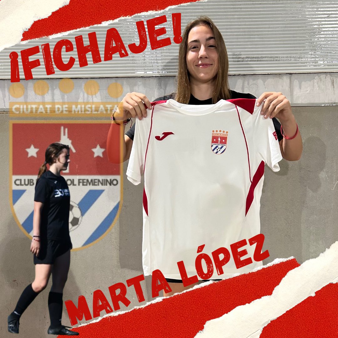 🤝🏻𝗙𝗜𝗖𝗛𝗔𝗝𝗘 𝗠𝗔𝗥𝗧𝗔 𝗟𝗢́𝗣𝗘𝗭🤝🏻

Desde el C.F.F. Ciutat de Mislata nos complace anunciar el fichaje de Marta López para la temporada 2024/2025.
