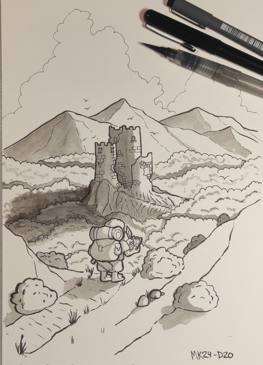 markusfreaker's tweet photo. Día 20, inexplorado. Lugares olvidados y misteriosos que no aparecen en los mapas. #inktober2024 #uncharted #hobbit #ruins #mistery  #map #forest #travel #mountains #path #solitude #savage #ink #bnw #adventure #rpg #drawing https://t.co/wzpWzbHkE7