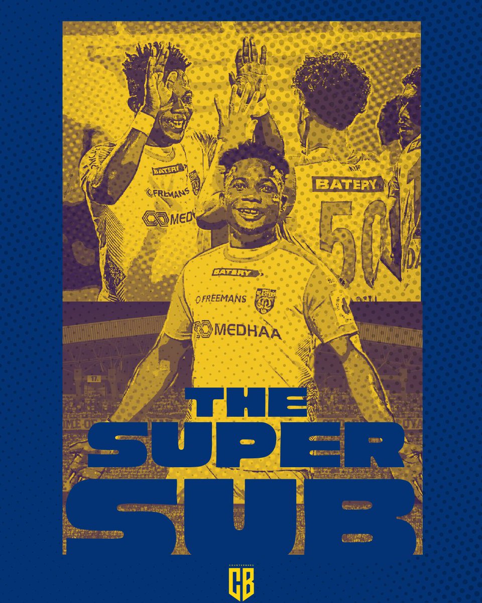 Kwame Peprah is the super-sub Kerala Blasters needed this season! Coming off the bench twice, scoring, and securing those crucial wins. 

#KBFC #KeralaBlasters #ISL #Indianfootball