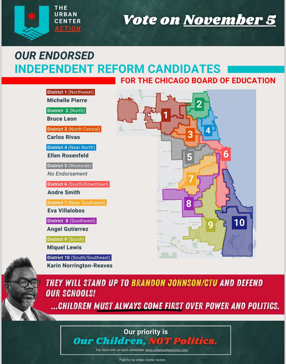 Support the independent Chicago School Board candidates who will say NO MORE to Brandon Johnson!