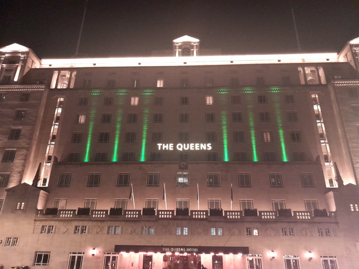 LeedsRecycles's tweet image. Our final thanks for supporting #RecycleWeek 2024 by lighting up green, goes to  @TheQueensHotelLeeds 💚