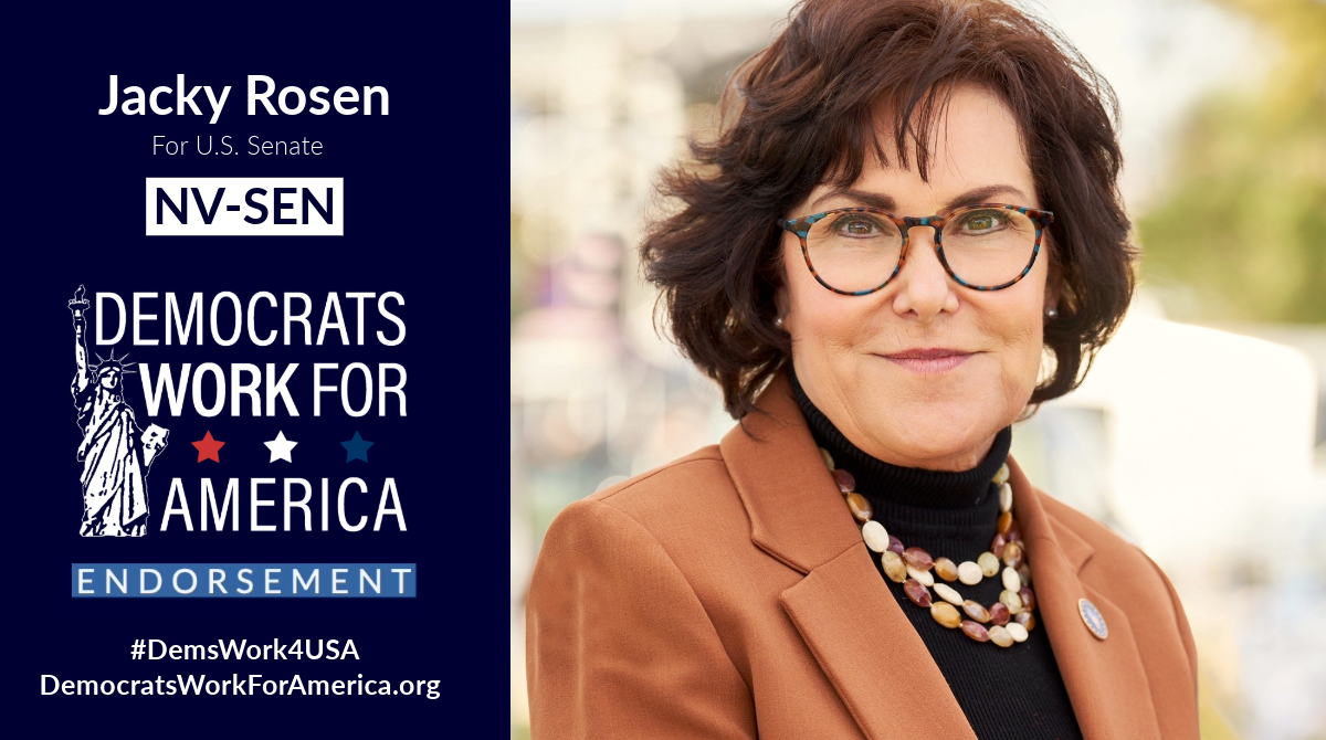 DemsWork4USA's tweet photo. 🔁#Election2024 - Nov 5 #Nevada US Senate
Help Re-Elect JACKY ROSEN #NVSEN
✅Donate: https://t.co/DHW0GVueTl
✅Volunteer: https://t.co/6uYS15l9AY
#HarrisWalz #KeepItBlue #WinBlue
#NVpol #NVpolitics #ReproductiveRights #Climate
#Democrats #NVDems #NVDemocrats #DemsWork4USA https://t.co/mk6DE48b3c
