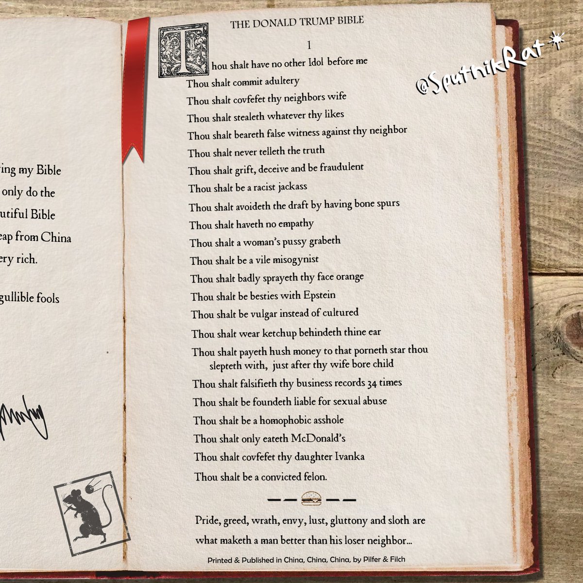 I just took delivery of one of Trump's lovely new Bibles... #TrumpIsUnfitForOffice