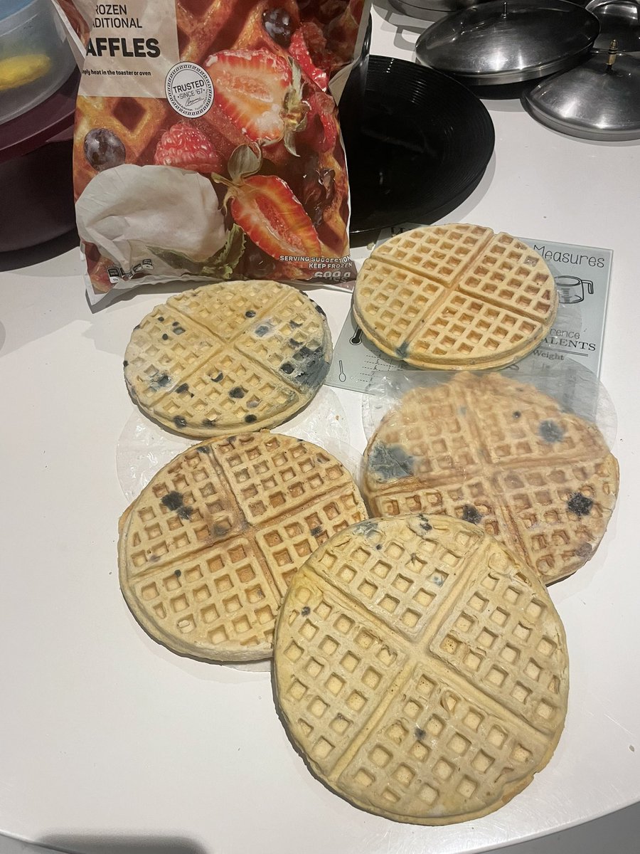 cutechubbyntomb's tweet photo. @PicknPay 
So bought waffles on Tuesday and Sunday I open them to find the most REVOLTING FUNGAL THING EVER!! 
A whole seal bag with best before date 08/02/2025 Funky SO DISGUSTING I FEEL SICK
#amici24 
#sunday https://t.co/59qmUd4PJY