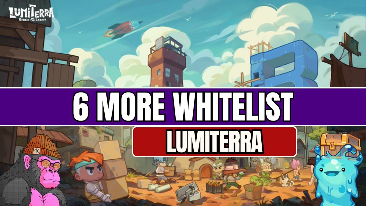 AuloxNFT's tweet photo. 6 MORE WHITELIST

Going to do a giveaway in 6 hour for people who
✅Follow @AuloxNFT and @LumiterraGame 
☑️Like and RT this post
✔️Tag 2 friends on this post