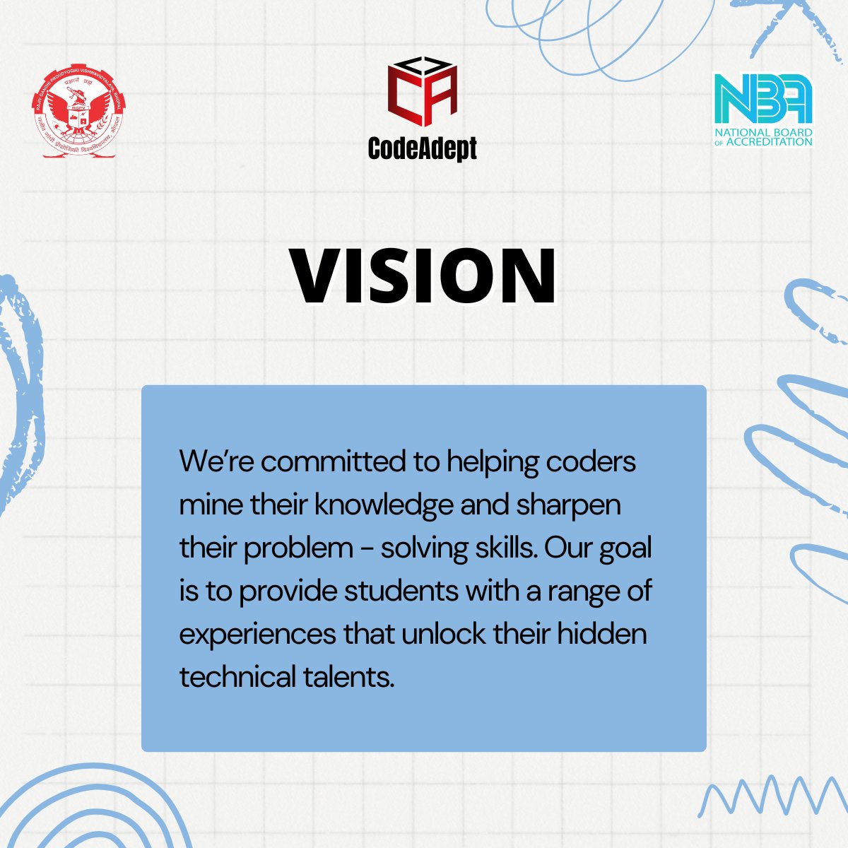 codeadept_'s tweet photo. Sharpening problem-solving skills and unlocking hidden talents—our vision at CodeAdept.
#CodeAdept #Vision https://t.co/19FxTTbKkH