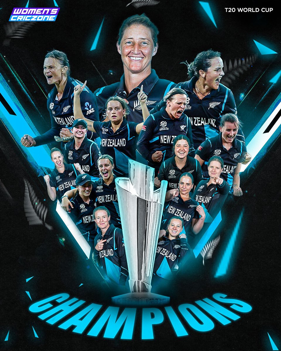 THE CHAMPIOONNSSS! 🏆

NEW ZEALAND LIFT THEIR FIRST-EVER #T20WORLDCUP TITLE! 🇳🇿