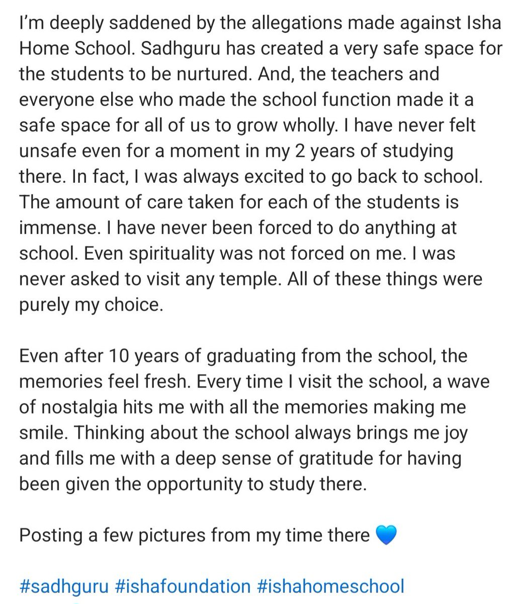 shivani_pc's tweet photo. A little something about my time at Isha Home School 💙

#sadhguru #IshaFoundation #IshaHomeSchool https://t.co/8lkeFl5ta3