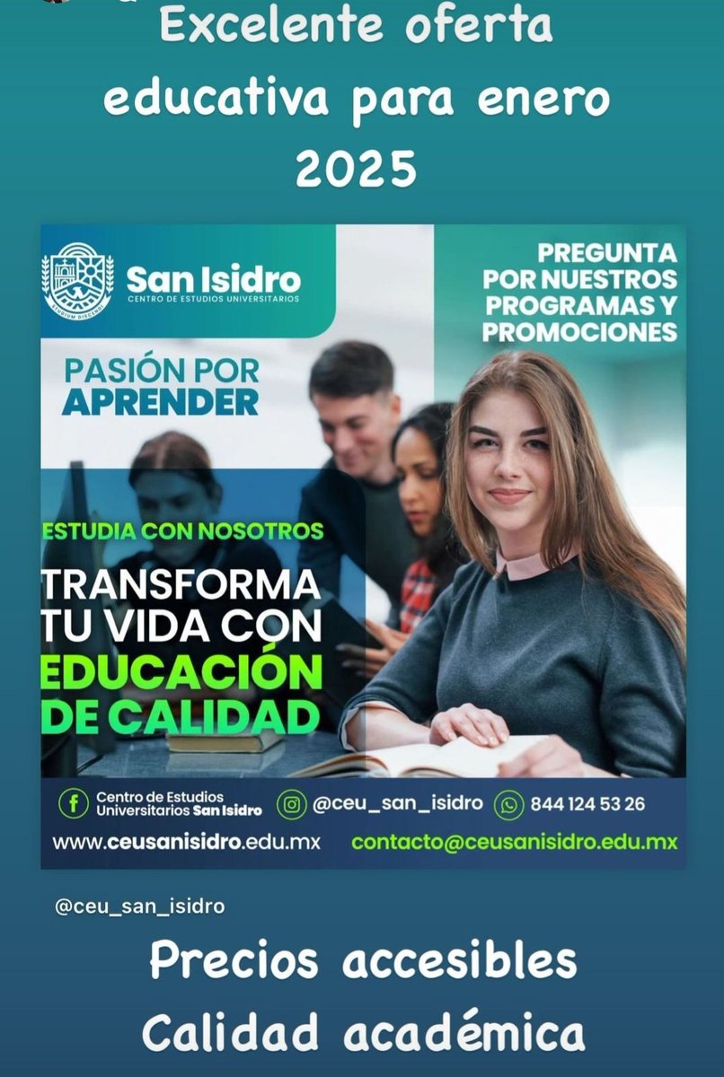 Flor73374894's tweet photo. Que gran escenario se ha ofertado en esta universidad Centro de Estudios Universitarios San Isidro conocer la realidad de los sistemas educativos en  encuentros universitarios de pais a pais sera una gran experiencia para quien sea afortunada y afortunado. https://t.co/8nOP7iyKR8