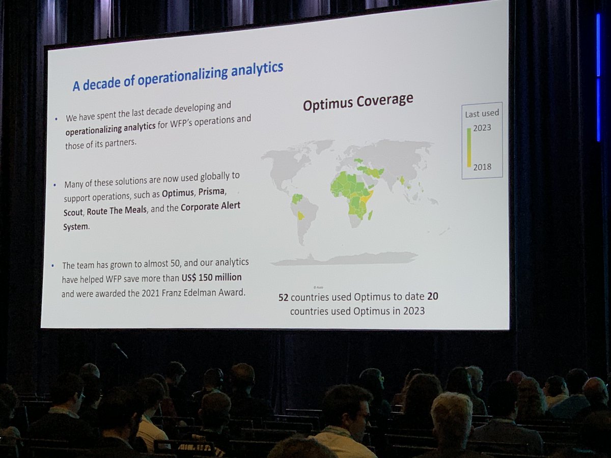 Neel_Bardhan's tweet photo. Exciting and humbling to learn about the application of OR for delivering food across many regions of the world in times of uncertainty, via the UN @WFP from Koen Peters @INFORMS2024 #INFORMS2024 https://t.co/NgEtdsUOHq