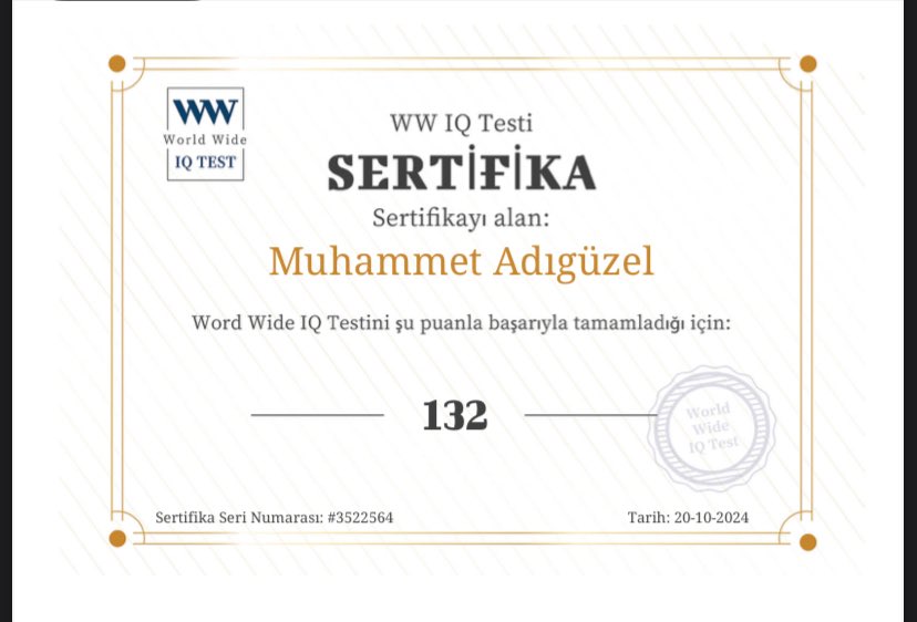 132 IQ olduğumu öğrendim nsjsjsjs