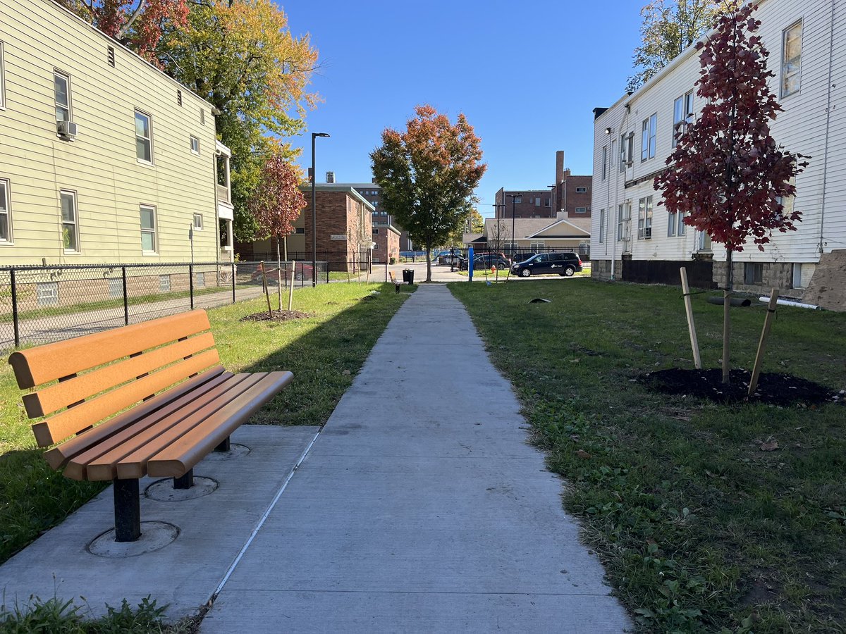 More tree wins: Over two dozen added to the newly revamped Lake Pool Park. Brought <a href="/NewsHour/">PBS News</a> here a few yrs ago to highlight CLE’s low canopy. Also helped secure $75k (thanks @WRLConservancy) w/ <a href="/MetroWestCLE/">Metro West CDO</a> for 50 plantings on W. 65 between Clark and Storer Ave in Stockyards.