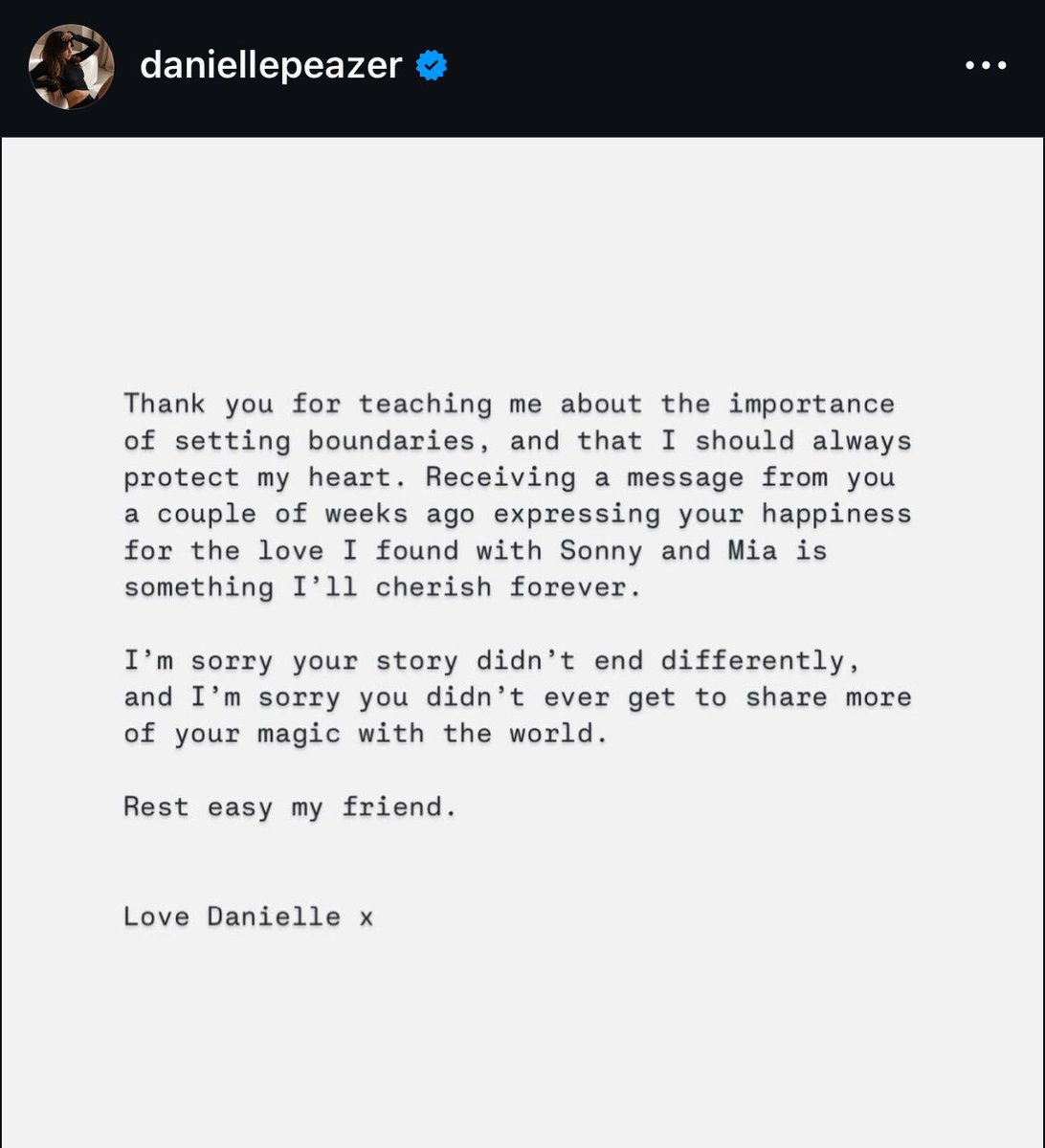 Danielle Peazer, Liam’s ex-girlfriend and friend, pays tribute to him. 

“His most important role and something was most proud of, out of all his monumental successes was that he was a father.”

“I’m sorry you didn’t ever get to share more of your magic with the world.”

❤️