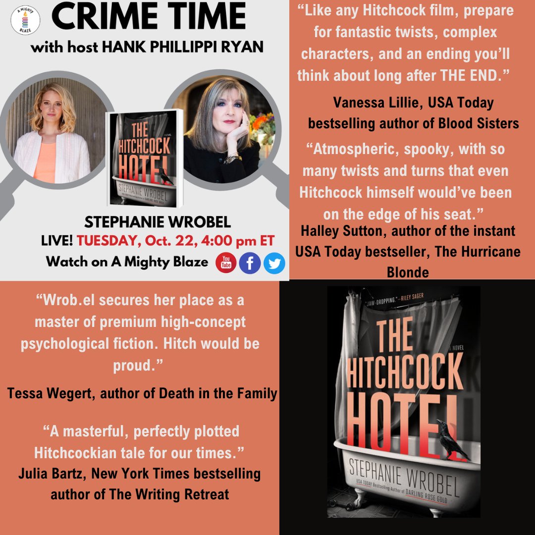 #Tuesday <a href="/AMIGHTYBLAZE/">A MIGHTY BLAZE 📚🕯🔥</a> <a href="/HankPRyan/">Hank (ONE WRONG WORD is here!) Phillippi Ryan</a> 

@stephwrobel <a href="/penguinrandom/">Penguin Random House 🐧🏠📚</a> <a href="/BerkleyPub/">Berkley Publishing</a> <a href="/BerkleyMystery/">Berkley Mystery</a> 

#booklove <a href="/vanessalillie/">Vanessa Lillie</a> <a href="/halley_sutton/">halley_sutton</a> <a href="/tessawegert/">Tessa Wegert</a>  <a href="/juliabartz/">Julia Bartz , author of the THE WRITING RETREAT</a> | <a href="/thrillerwriters/">ITW Organization</a> <a href="/mwanewyork/">MWA-NY</a>