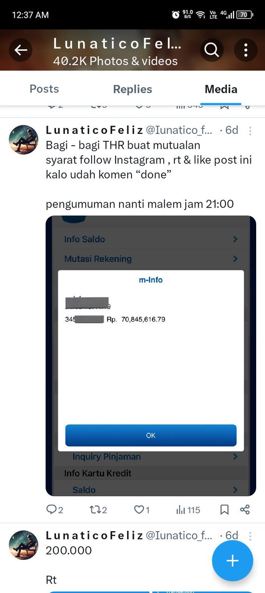 ouromman's tweet photo. @Denny010194 @Iunatico_feliz Seminggu yg lalu jg post yg sama. Saldonya aja sama persis. Flexing aja nih orang https://t.co/gvl2aJKe9G