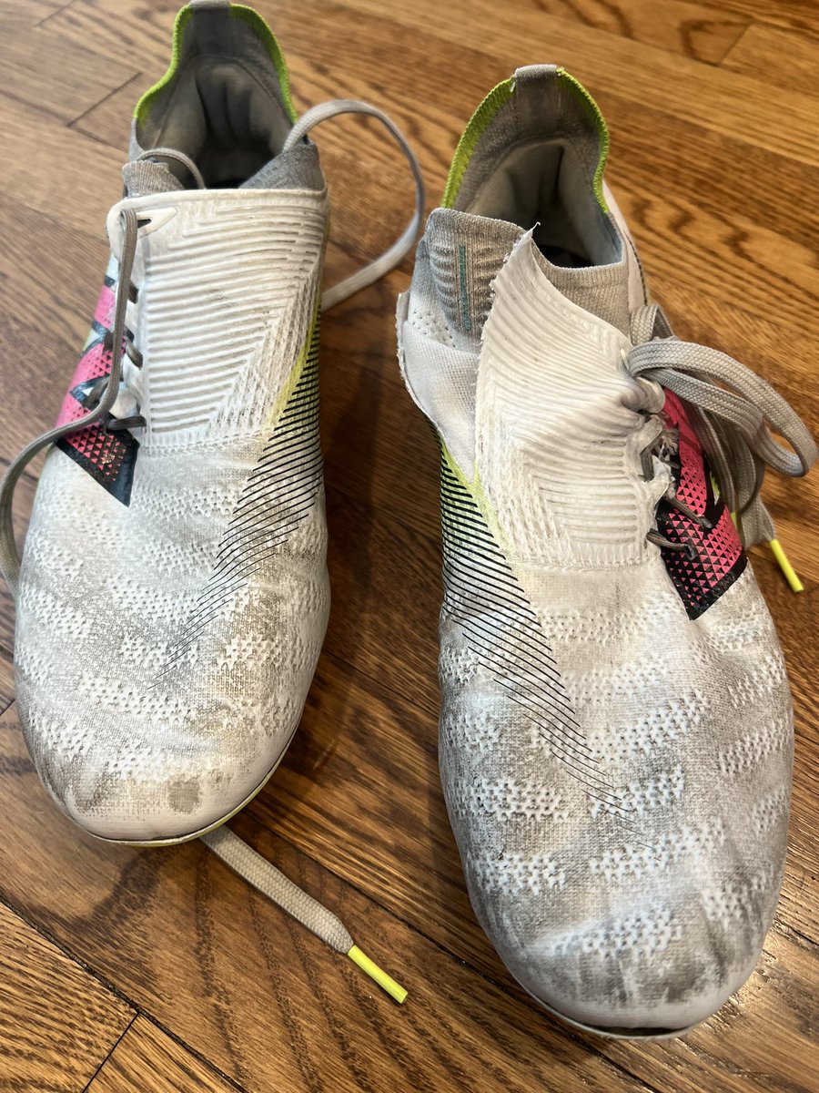 Do better <a href="/newbalance/">New Balance</a> . These are 3-week old Furon V7 pros - your top line. First step on by opponent at <a href="/MLSNEXT/">MLS NEXT</a> level leaves them torn, unable to stay on, &amp; now needing replacement.