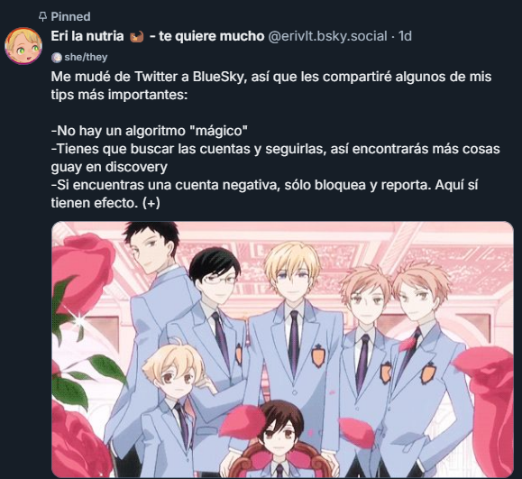 Erivlt's tweet photo. ¿Quieres mudarte al Cielo Azul pero no sabes cómo? Aquí te dejo una guía completa de todo lo que tienes que saber:
-Cómo mudar tus contactos de Twitter
-Cómo utilizar los hashtag (y buscar todo el arte de una sola persona)
-Poner pronombres en tu bio
-QUITAR TU TWEET DE UN CITADO https://t.co/AZrfriQ2r4