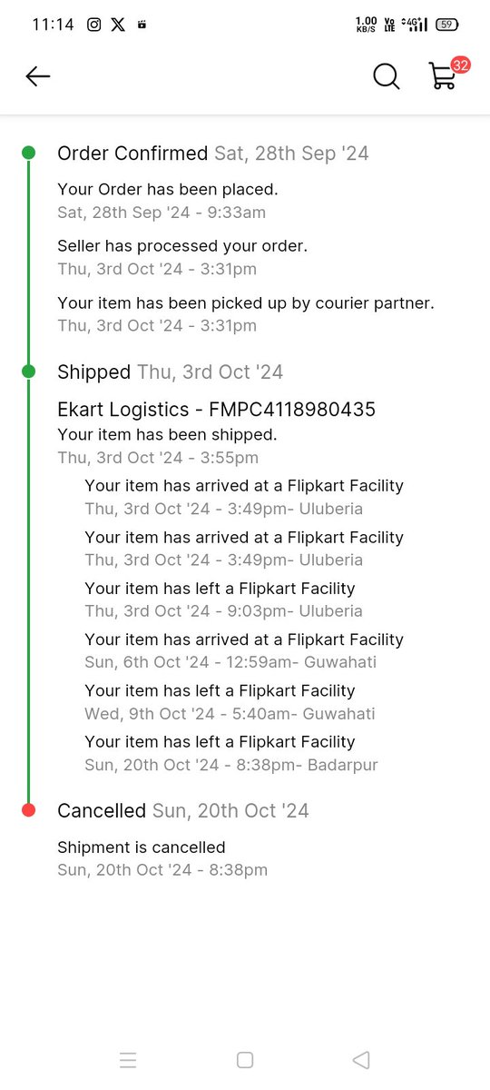 Abbasavuddin's tweet photo. Why my order cancelling #Flipkart https://t.co/suSBAo4ohH