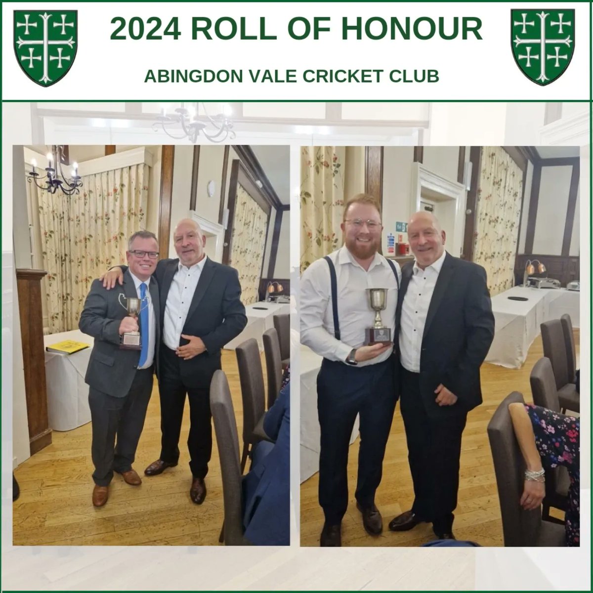 AbingdonValeCC's tweet photo. After a few years away, we returned to Coseners House last night for our end of season meal and awards ceremony. Many thanks to Paul White for organising this event, which was enjoyed by all. Please see our 2024 Roll of Honour and pictures of some of the award winners. https://t.co/oiIq9FuUIV