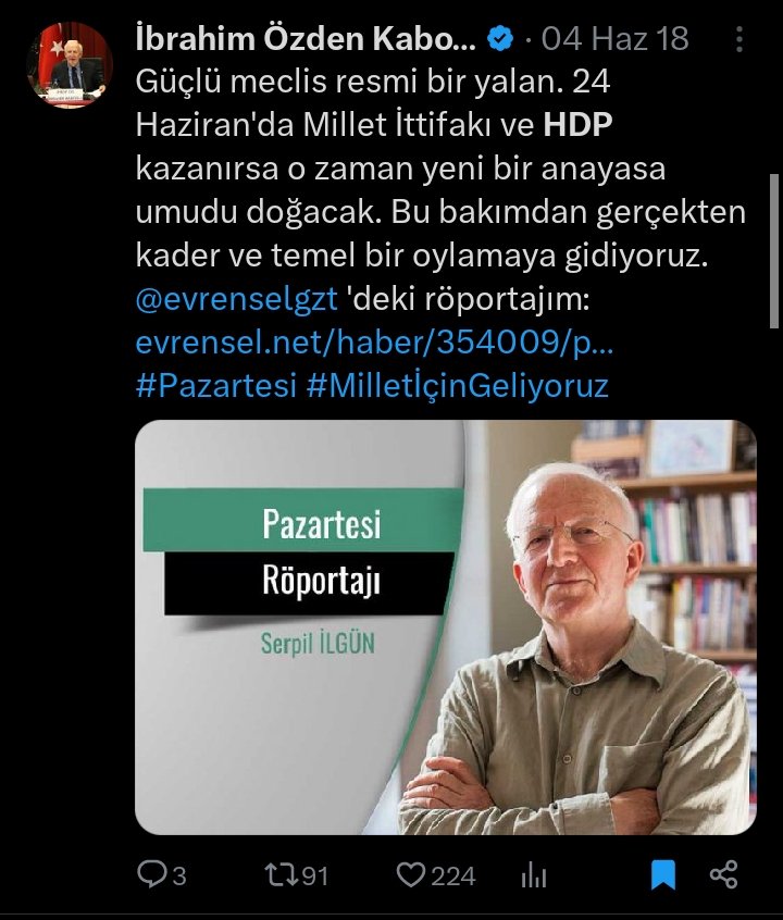 TIgazetesi's tweet photo. #SONDAKİKA 
📌İstanbul Baro Başkanlığını kazandıktan sonra yaptığı ilk konuşmada, anayasanın ilk 4 maddesini hedef alan İbrahim Özden Kaboğlu'nun bazı gönderileri. https://t.co/aFCoiF7Ud2
