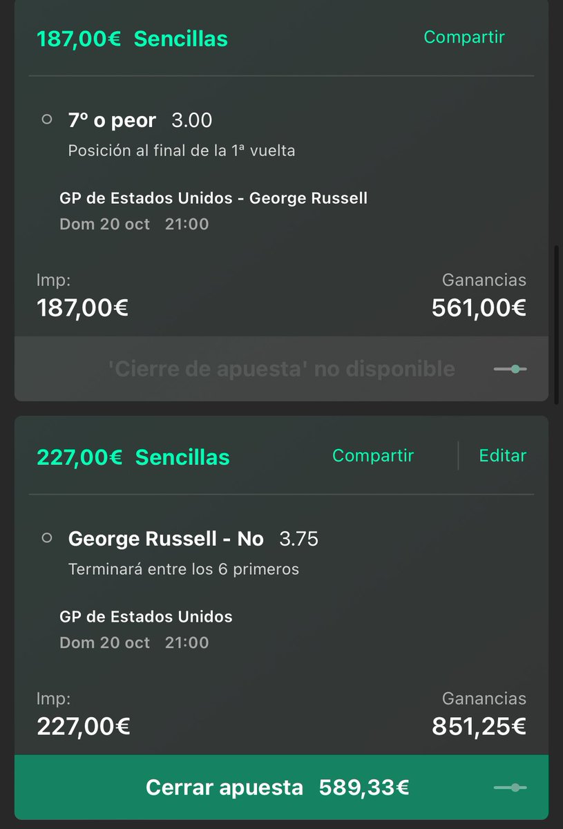 KerbsTipster's tweet photo. #F1 | #USGP 💥 Antes de empezar la carrera ya le hemos hecho pupa a Bet365

Pero queremos más.

🔥 30 RT y dejo una Funbet cuota 61 por aquí

https://t.co/JFGneMqp3M