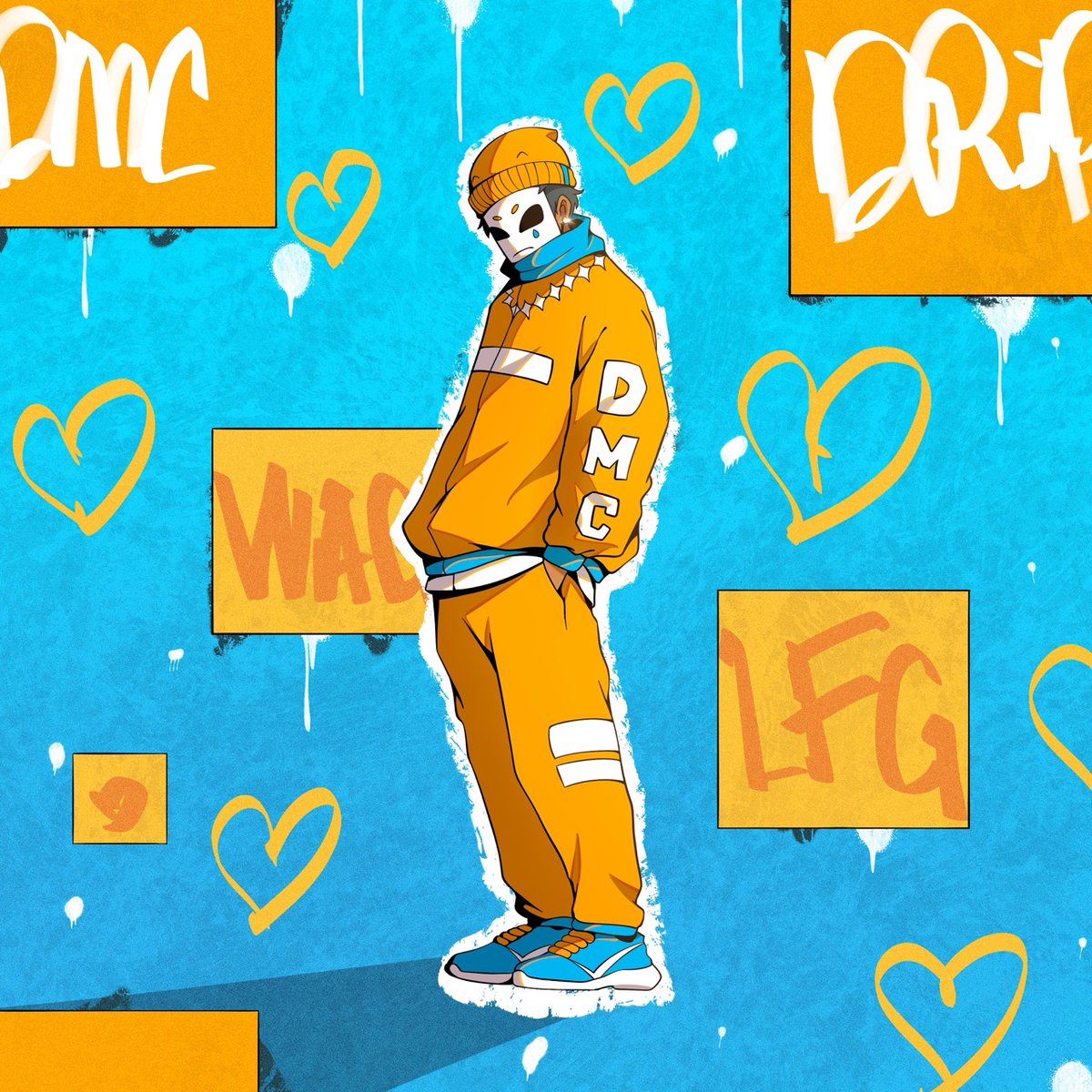 <a href="/TheDMCVerse/">DMC</a> <a href="/macroverse/">Macroverse ⚡️</a> DMC  <a href="/drip_haus/">DRiP 💧</a> Drop 14 hit last week!

DMC by <a href="/madakusuma9/">Mada</a>

"DMC Unmasked" A celebration of the collaboration between the King of Rock and Rap made fully in Mada's signature 🧡💙 style. We love it!