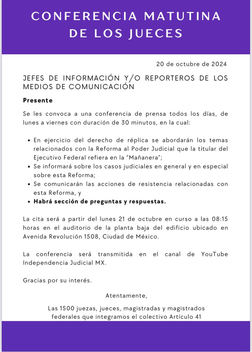 El poder judicial contrataca la desinformación y lanza su contra mañanera.

#GuacamayaLeaks
#GuacamayaNews