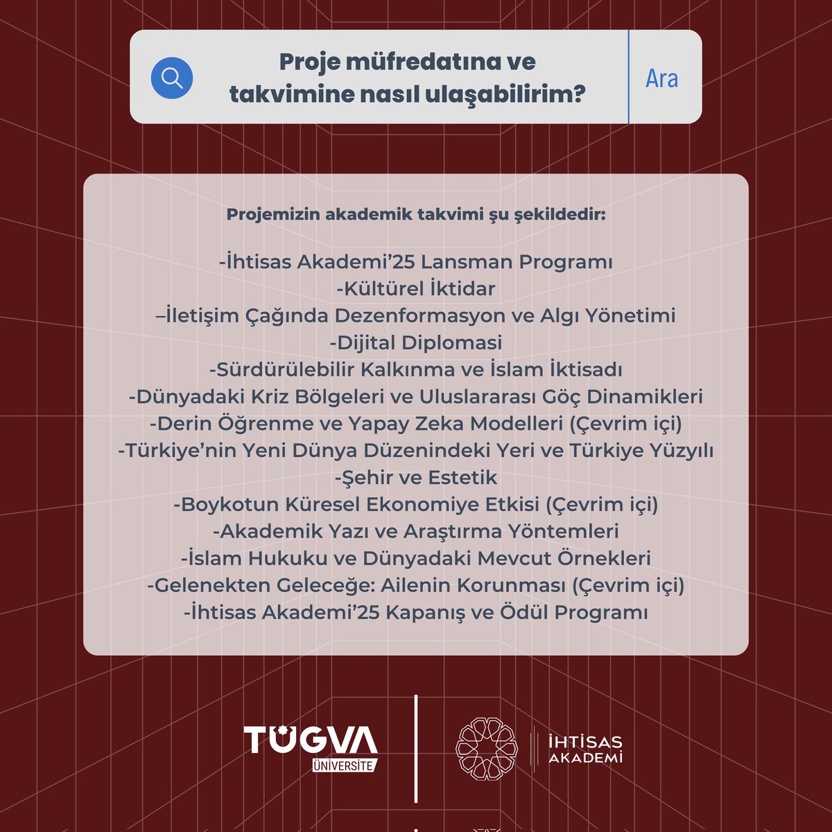 Sıkça sorduğunuz soruları sizler için cevapladık! 

#İhtisasAkademi2025 #sıkçasorulansorular