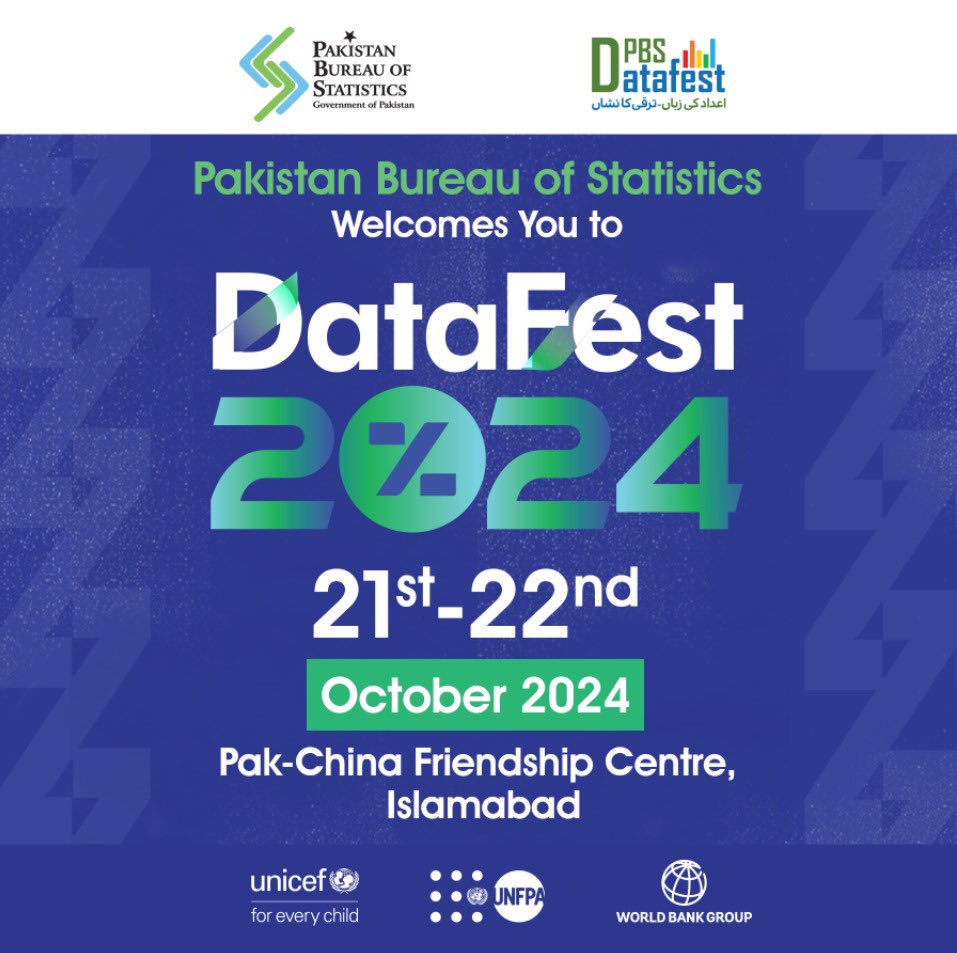 BaneenZeHra33's tweet photo. Pakistan Bureau of Statistics welcomes you to DataFest 2024 at Pak-China Friendship Centre, Islamabad 
#datafest2024 
#PakPbs https://t.co/6cIkXRdQxA