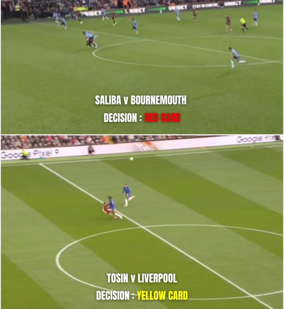 vintagegooner1's tweet photo. The best league in the world they said?!!!! The best joke ever 😤😤😤 Inconsistent, corrupt is all u are #LIVCHE  #BOUAFC https://t.co/crab5ageye