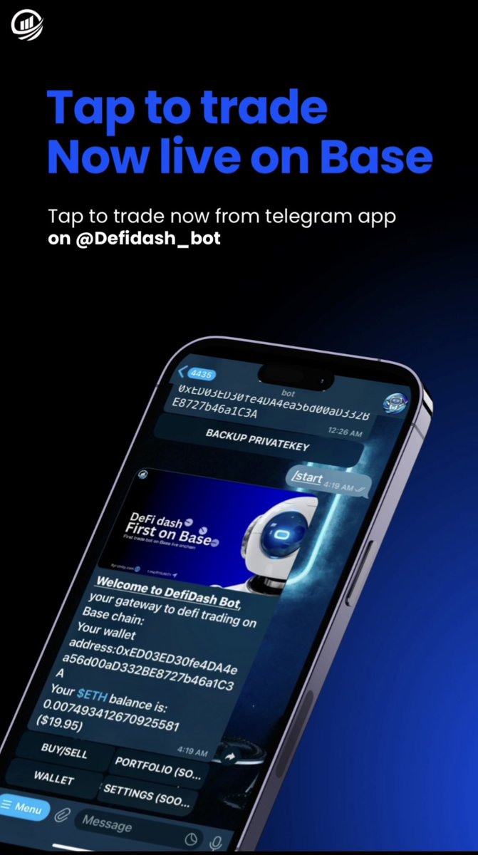 JonW31_'s tweet photo. @RYI_Unity @jessepollak @base @telegram No big deal, we’ll just add a @Base explorer wallet scanner to DefiDash @telegram trading bot for all @base users 

That way you can track all tokens on base “Tap To Trade” Tap To Scan” right in Telegram

We might as well add a couple more premiere features this week #unityonbase https://t.co/8c3sF1WsVg