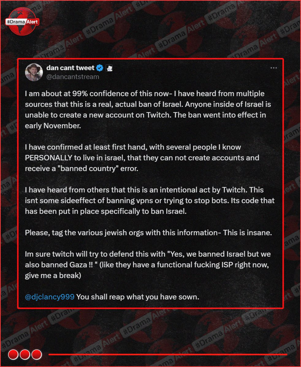 Twitch BANNED Israel Accounts ?