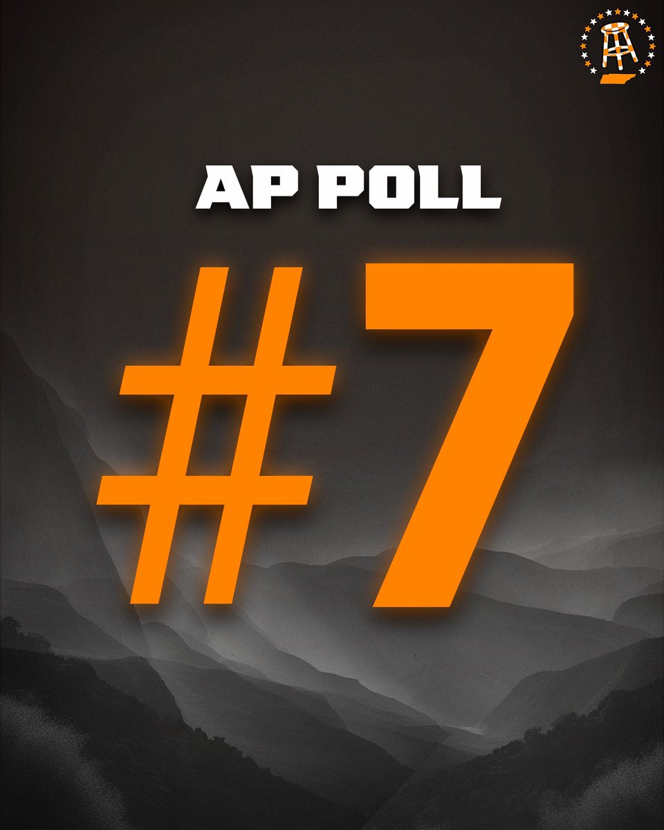 BarstoolTenn's tweet photo. VOLS JUMP TO #7 IN THE AP POLL. 

What do y’all think about this spot?🤔 https://t.co/x3rrZStPYK